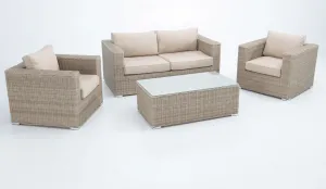 Set sofás de jardín rattán sintético "Serena natural"