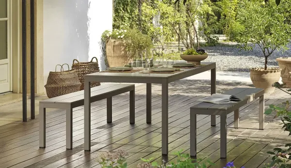Mesas de jardín grandes de aluminio fijas o extensibles hasta 280cm.