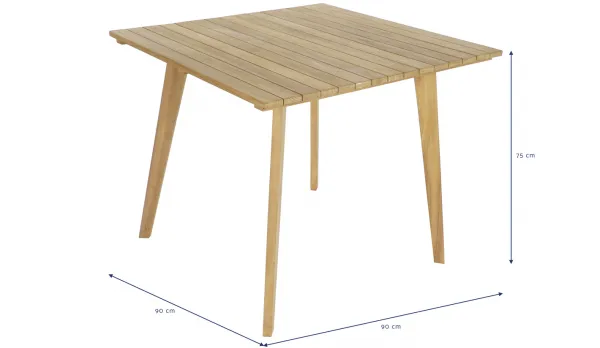 Set de mesa de teca y 4 sillas