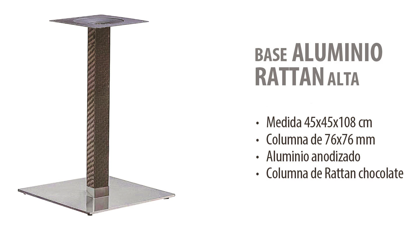 Base alta de aluminio con rattan