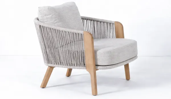 Sillón de 1 plaza de eucalipto Bussom