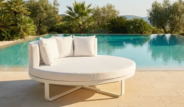 Cama de jardín con tejido náutico