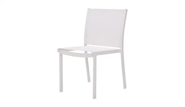 Silla blanca con textilene sin brazos