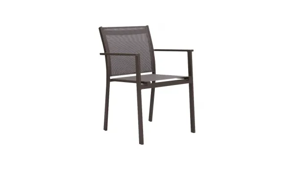 Silla antracita o taupé con textilene con brazos