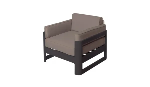 Sillón aluminio lacado grafito