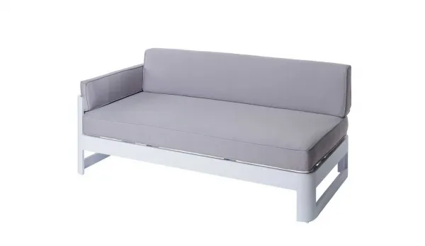 Módulo Sofá derecho 2 plazas aluminio blanco