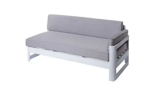 Módulo izquierdo 2 plazas aluminio blanco