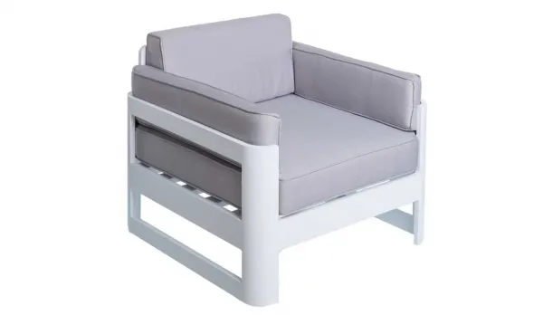 Sillón aluminio lacado blanco
