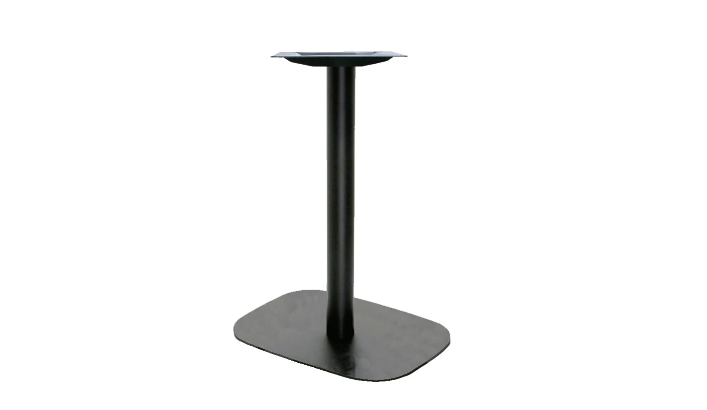 Pie de mesa rectangular redondeado para exterior de HIERRO (color negro)