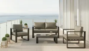 Set jardín en tejido náutico en gris