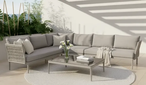 Rinconera jardín de cuerda y aluminio