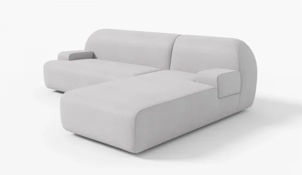 Sofá  exterior + chaise longue  izquierda, dos medidas (255- 295) cm. Ambra con brazos