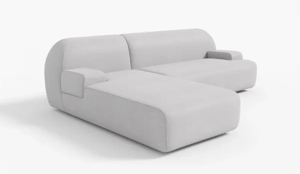 Sofá exterior + chaise longue derecho dos medidas (255- 295) cm. Ambra con brazos