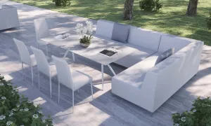 Conjunto de sofás comedor exterior + sillas de jardín