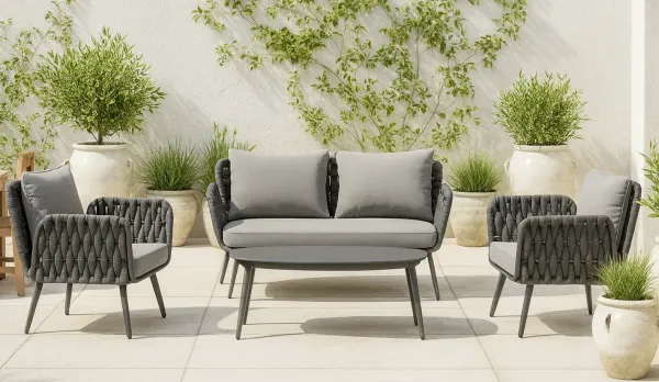 Set de aluminio en cuerda Olefin gris