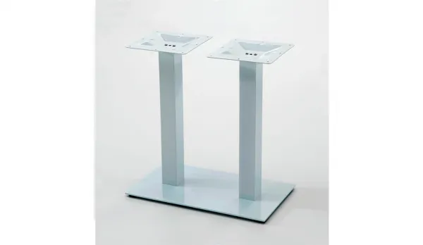 Pie en HIERRO BLANCO rectangular doble columna exterior