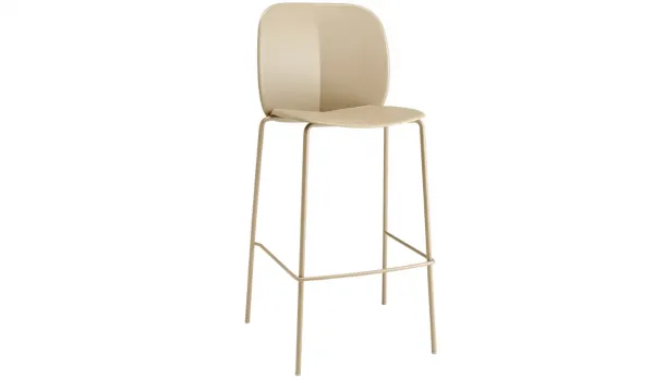Taburete de acero con asiento de tecnopolimero