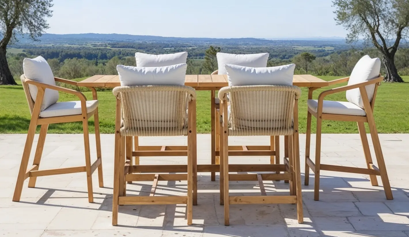 Mesa alta exterior de acacia