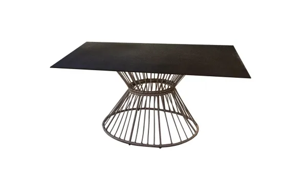 Mesa comedor jardín rectangular de acero
