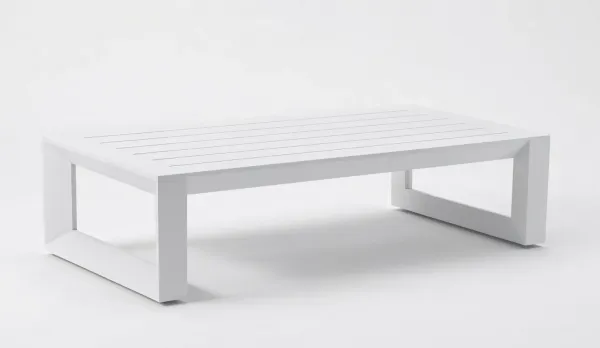 Mesa de aluminio blanca de centro