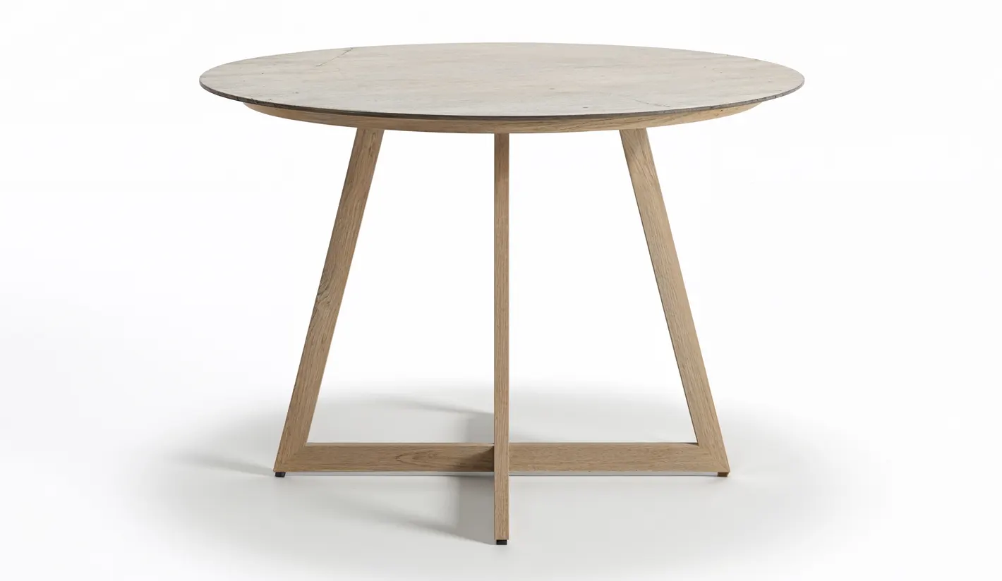 Mesa terraza redonda con sobre de compacto fenólico 120 cm
