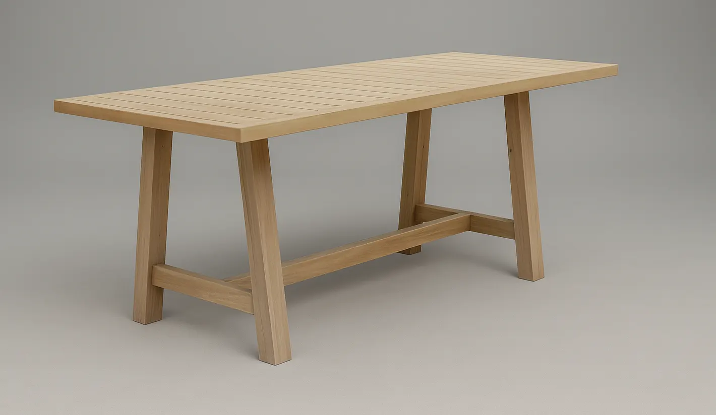 Mesa de comedor exterior de acacia de 170 x 90