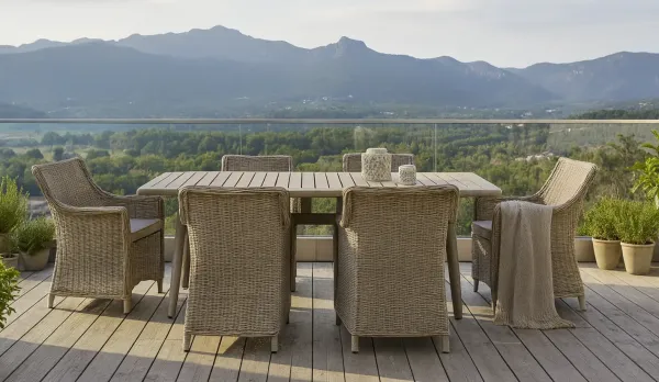 Mesa de acacia para exterior