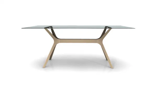 Mesa con sobre de cristal de 180 x 90