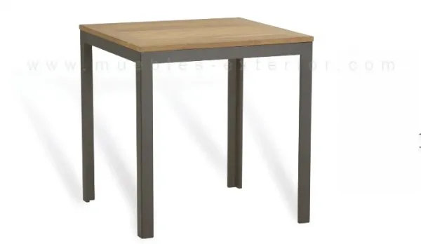 mesa de jardín sobre de teca 80x80
