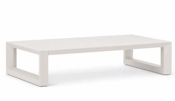 Mesa de aluminio beige de centro exterior