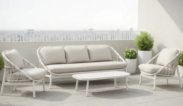 Set exterior de aluminio y cuerda