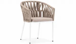 sillon de terraza aluminio y cuerda con cojin