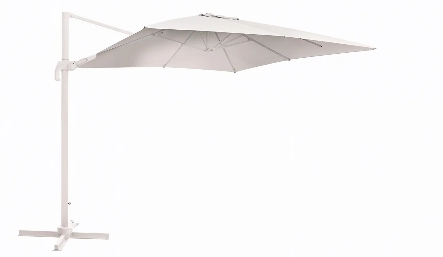Parasol excéntrico rectangular color blanco 3 x 3