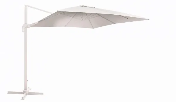 Parasol excéntrico rectangular color blanco 3 x 3