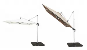 Parasol de brazo excéntrico en blanco o taupé 250 cm.