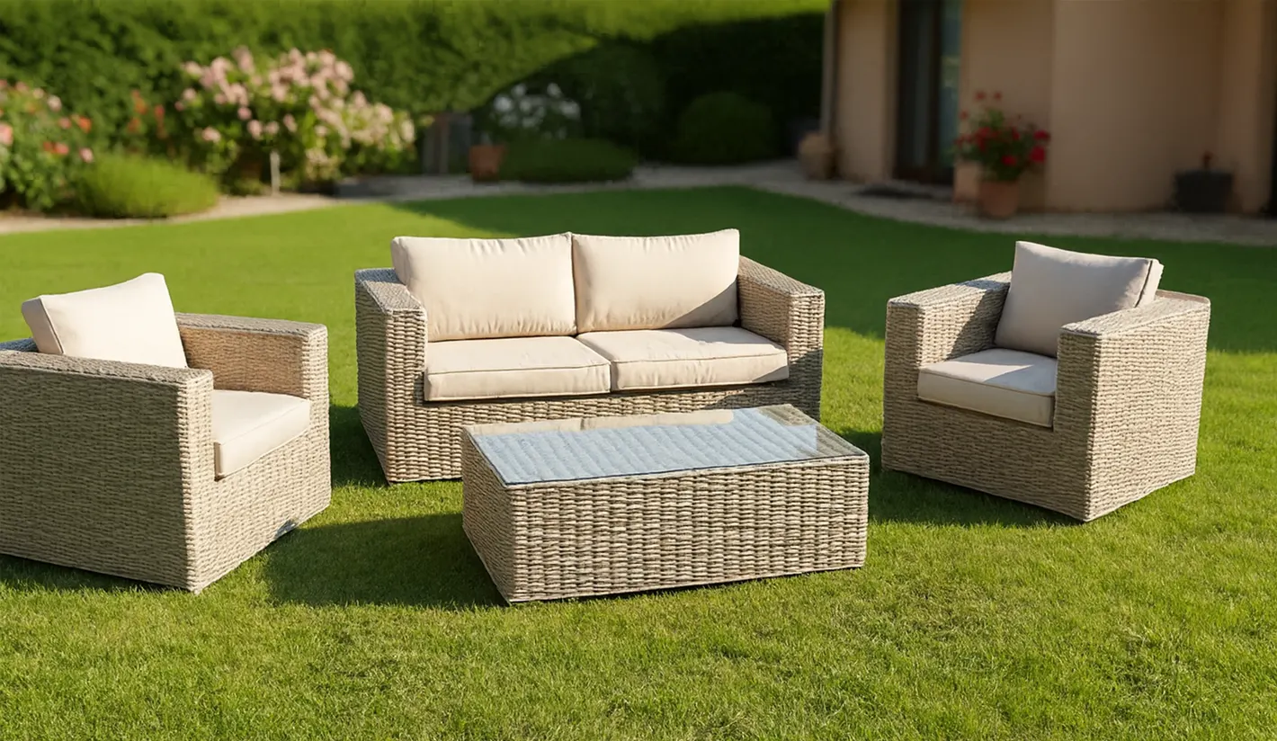 Set sofás de jardín rattán sintético