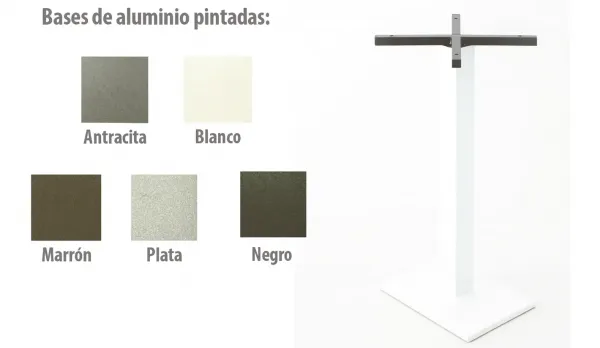 Pie mesa para exterior ALUMINIO Rectangular