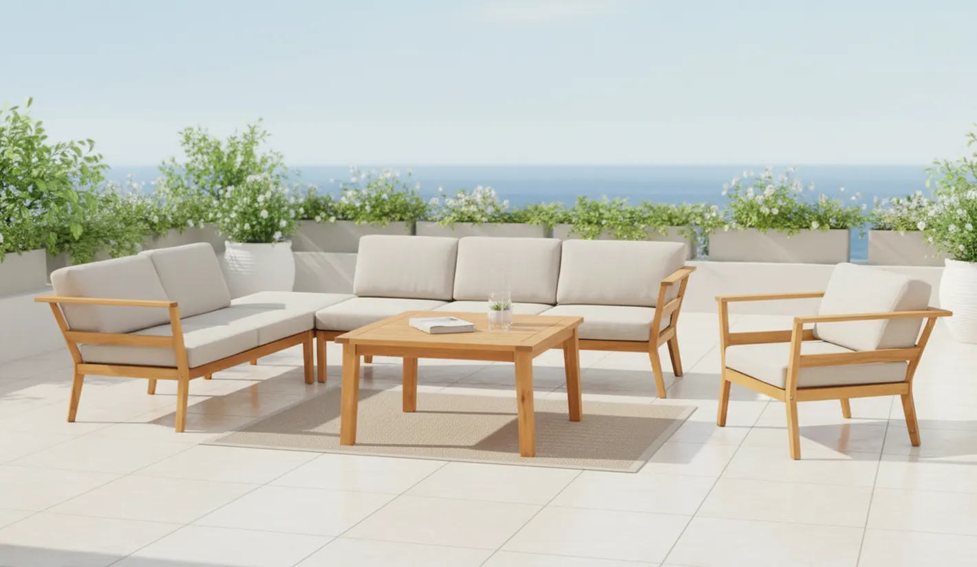 Set de madera karri gum rinconera de jardín