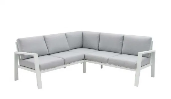 Rinconera de aluminio blanca jardín 195x195x73 cm