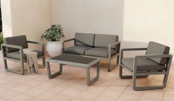 Set de sofás para jardín aluminio