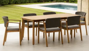 Mesa de exterior de acacia para 4 o 6 personas