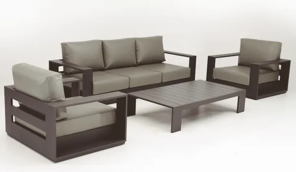 Set de jardin aluminio en telas náuticas de grandes dimensiones - 2 colores