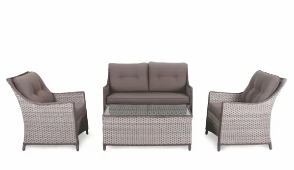 Set de terraza rattan clasico para 4 personas