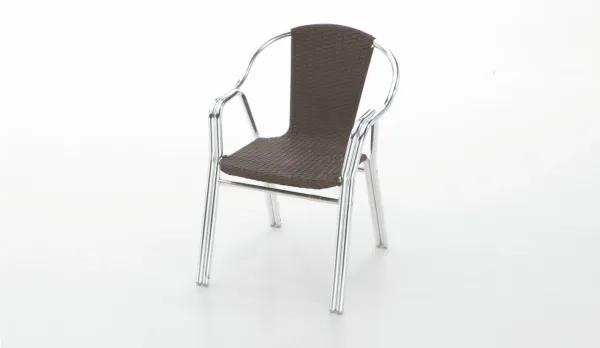 Silla de Aluminio y fibra negra o chocolate