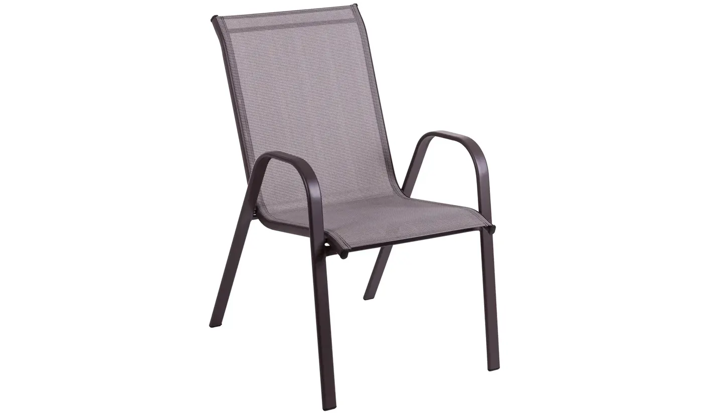 Silla de aluminio color ANTRACITA con textilene acolchado