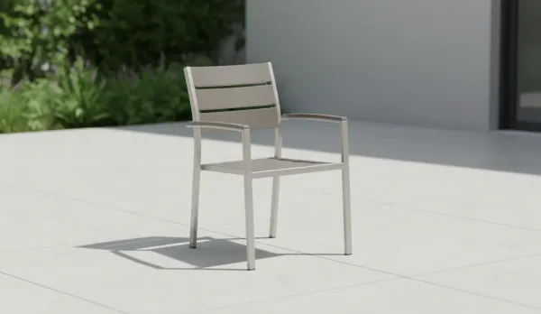 silla jardin de aluminio con lamas de poliwood