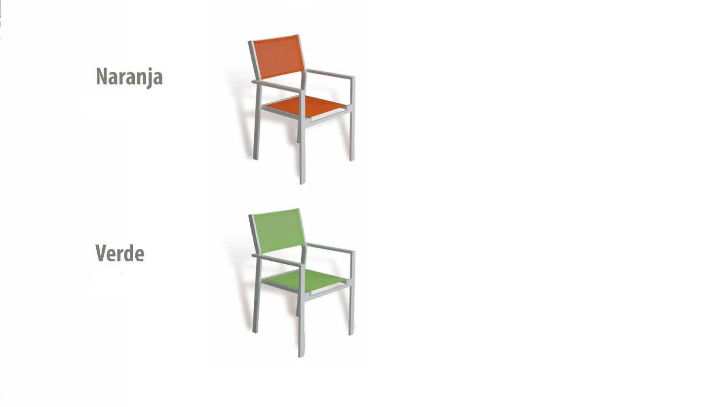 silla de jardín de varios colores textilene