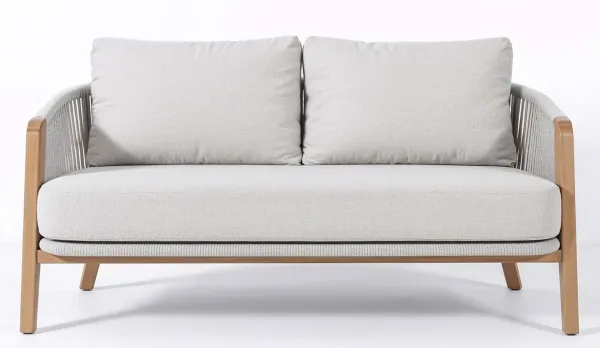 Sofá  de jardín de 2 plazas de eucalipto Bussom