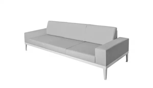 sofá 3 plazas aluminio