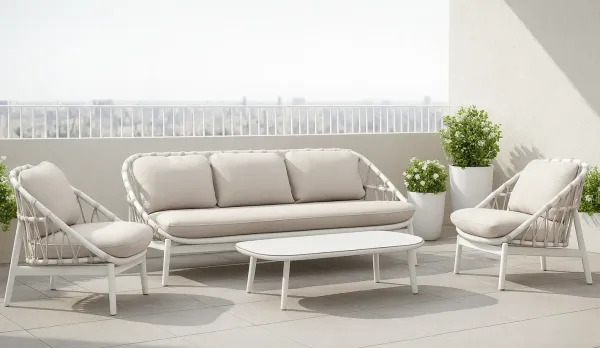 Set exterior de aluminio y cuerda